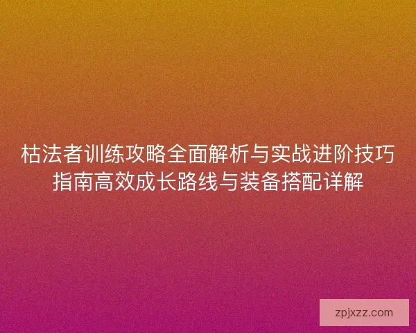 枯法者训练攻略全面解析与实战进阶技巧指南高效成长路线与装备搭配详解